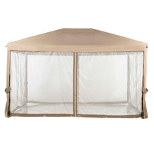 Load image into Gallery viewer, 10ft x 12ft Fully Enclosed Solid Steel Garden Gazebo Patio Canopy with Mosquito Netting Tan-Brown