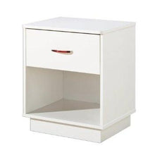 Load image into Gallery viewer, 1-Drawer Nightstand with Open Compartment in White Finish