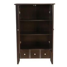 Load image into Gallery viewer, 2-Door Bedroom Clothes Storage Cabinet Wardrobe Armoire in Dark Brown Wood Finish