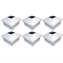 Load image into Gallery viewer, Set of 6 White Fence Post Lights with Ultra-Bright LED Bulbs