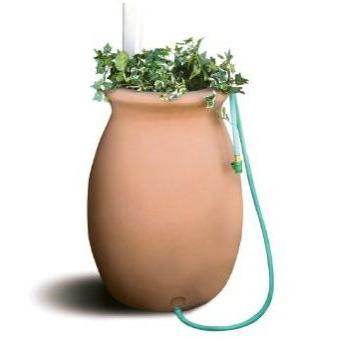 50-Gallon Terra Cotta Rain Water Storage System
