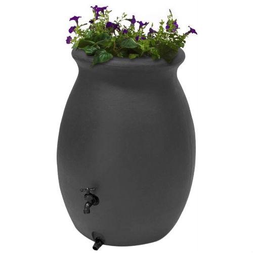 50 Gallon Rain Barrel Planter with Spigot
