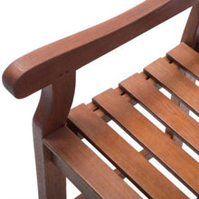 Load image into Gallery viewer, Curved Back 4-Ft Outdoor Garden Bench with Arm-Rests in Natural Wood Finish