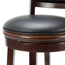 Load image into Gallery viewer, Cherry 29-inch Solid Wood Bar Stool with Faux Leather Swivel Seat