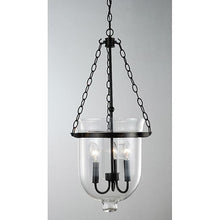 Load image into Gallery viewer, Glass Lantern Chandelier in Antique Copper Finish