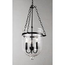 Load image into Gallery viewer, Glass Lantern Chandelier in Antique Copper Finish
