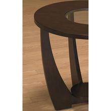 Load image into Gallery viewer, Stylish Espresso End Table with Shelf and Glass Insert