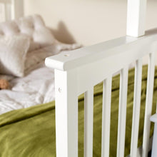 Load image into Gallery viewer, Twin over Full Bunk Bed with Stairway Storage Drawers in White Wood Finish
