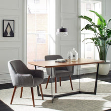Load image into Gallery viewer, Modern Mid-Century Style Dining Accent Chair in Ash Gray Upholstered Fabric