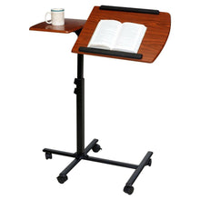 Load image into Gallery viewer, Adjustable Height Laptop Cart Computer Desk in Cherry Finish