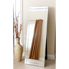 Load image into Gallery viewer, Modern Full Length Floor Standing Beveled Mirror in Silver Finish