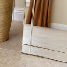 Load image into Gallery viewer, Modern Full Length Floor Standing Beveled Mirror in Silver Finish