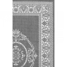 Load image into Gallery viewer, 5&#39;10 x 9&#39;2 Grey White Medallion Indoor Outdoor Area Rug