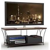Load image into Gallery viewer, 2-Tier TV Stand in Mocha - Black Steel