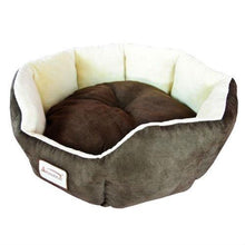 Load image into Gallery viewer, Mocha Beige Round Oval Pet Bed for Small Dogs or Cats