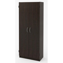 Load image into Gallery viewer, Modern 2-Door Armoire Wardrobe Storage Cabinet in Espresso Wood Finish