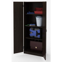 Load image into Gallery viewer, Modern 2-Door Armoire Wardrobe Storage Cabinet in Espresso Wood Finish