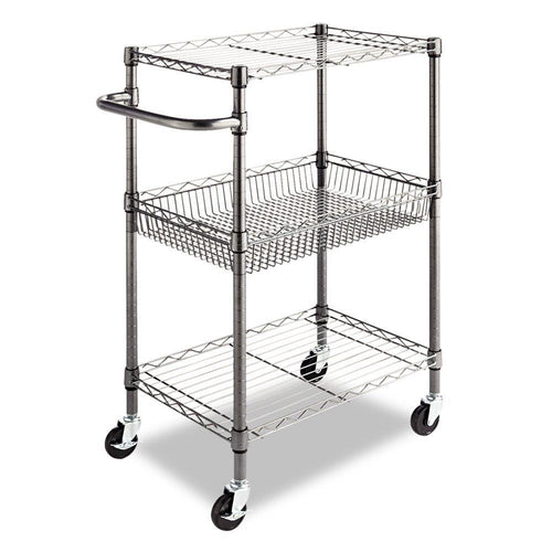 3-Tier Metal Kitchen Cart - Utility Cart with Adjustable Shelves and Casters