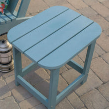 Load image into Gallery viewer, Outdoor Deck Patio Side Table in Blue Green Resin Wood-look Finish
