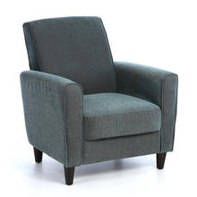 Load image into Gallery viewer, Blue Upholstered Modern Accent Arm Chair with Espresso Wood Legs