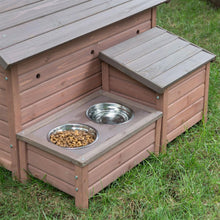 Load image into Gallery viewer, Solid Wood A-Frame Outdoor Dog House with Food Bowl and Storage