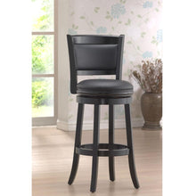 Load image into Gallery viewer, Black 29-inch Swivel Seat Barstool with Faux Leather Cushion Seat