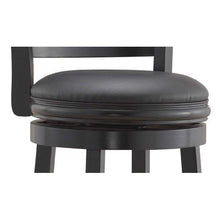 Load image into Gallery viewer, Black 29-inch Swivel Seat Barstool with Faux Leather Cushion Seat