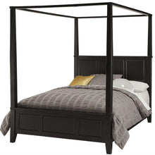 Load image into Gallery viewer, Queen size Contemporary Canopy Bed in Black Wood Finish