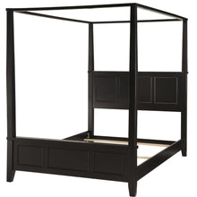 Load image into Gallery viewer, Queen size Contemporary Canopy Bed in Black Wood Finish
