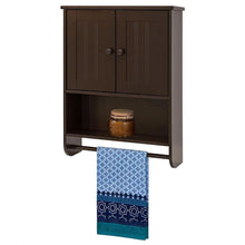 Load image into Gallery viewer, Espresso Bathroom Wall Cabinet Cupboard with Towel Bar