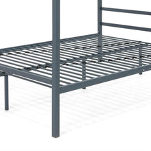 Load image into Gallery viewer, Queen size Grey Metal Platform Bed Frame with Canopy