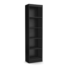 Load image into Gallery viewer, Modern 69-inch Tall Skinny 5-Shelf Bookcase in Black Wood Finish