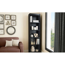 Load image into Gallery viewer, Modern 69-inch Tall Skinny 5-Shelf Bookcase in Black Wood Finish