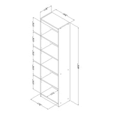 Load image into Gallery viewer, Modern 69-inch Tall Skinny 5-Shelf Bookcase in Black Wood Finish