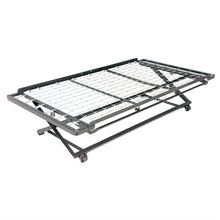 Load image into Gallery viewer, Twin Metal Daybed Frame with Wooden Slats and Pop-Up Trundle Bed