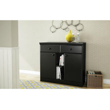 Load image into Gallery viewer, Black Sideboard Console Table Buffet Server with Adjustable Shelves