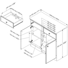 Load image into Gallery viewer, Black Sideboard Console Table Buffet Server with Adjustable Shelves