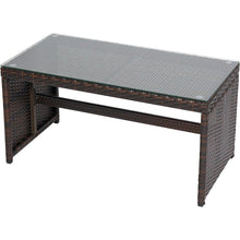 Load image into Gallery viewer, Brown Resin Wicker 4-Piece Modern Patio Furniture Set with Beige Padded Cushions