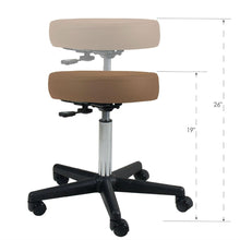 Load image into Gallery viewer, Adjustable Height Pneumatic Rolling Stool with Latte Brown Padded Seat by Earthlite Massage