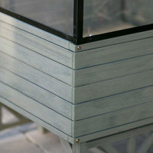 Load image into Gallery viewer, Elevated Raised Bed Garden Cold-frame Greenhouse Kit in Driftwood Finish