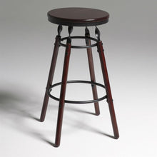 Load image into Gallery viewer, Dark Cherry Finish Wood Barstool with 30-inch High Seat