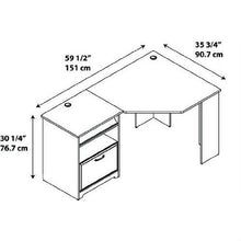 Load image into Gallery viewer, L-Shaped Corner Computer Desk with File Drawer in Espresso Wood Finish