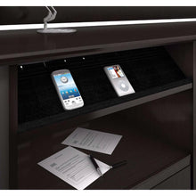 Load image into Gallery viewer, L-Shaped Corner Computer Desk with File Drawer in Espresso Wood Finish