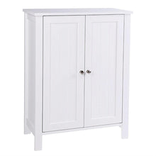 Load image into Gallery viewer, White Bathroom Floor Cabinet with 2 Doors and Adjustable Storage Shelves