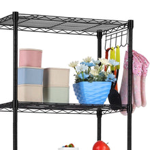 Load image into Gallery viewer, Black Metal 5-Tier Bakers Rack Kitchen Storage Shelving Unit