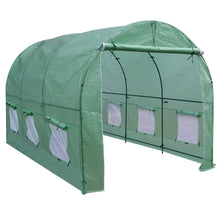 Load image into Gallery viewer, Outdoor 7 x 12 Ft Greenhouse Kit with Steel Frame and Green Cover