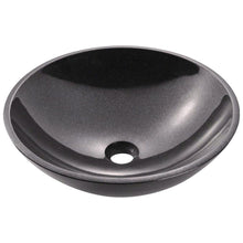 Load image into Gallery viewer, Black Granite Stone Round Bowl Modern Vessel Sink with Polished Surface
