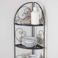 Load image into Gallery viewer, Indoor - Outdoor Corner Bakers Rack Folding Metal Plant Stand with 4-Shelves
