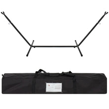 Load image into Gallery viewer, Portable Blue Green Stripe Cotton Hammock with Metal Stand and Carry Case
