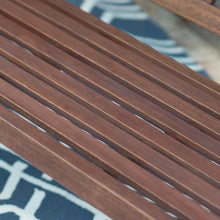 Load image into Gallery viewer, 4-Ft Outdoor Garden Bench in Dark Brown Weather Resistant Wood Finish